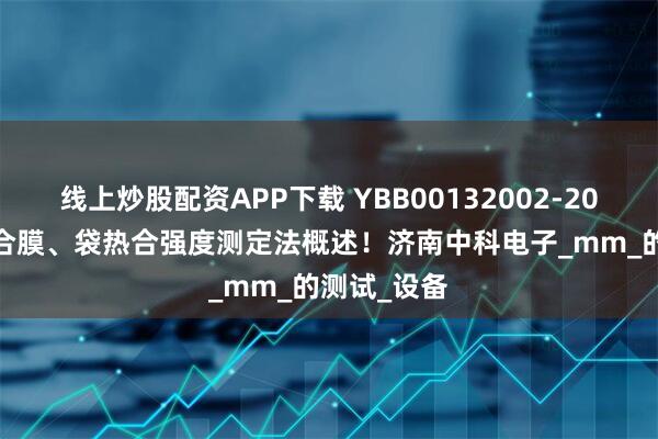 线上炒股配资APP下载 YBB00132002-2015 药用复合膜、袋热合强度测定法概述！济南中科电子_mm_的测试_设备
